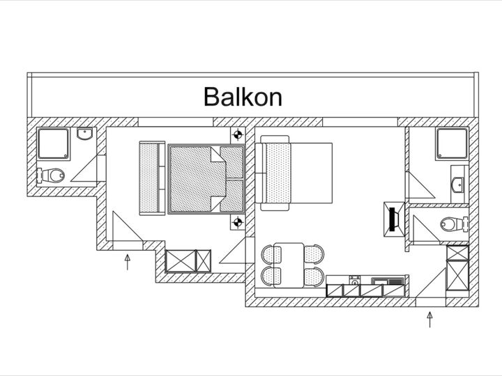 Plan des Appartements Planai beim Oberfuchs