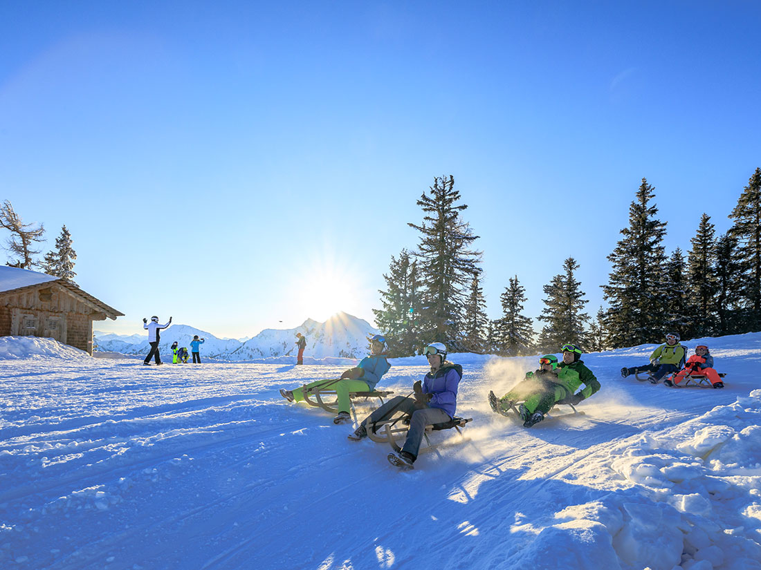 Tobogganing fun on the Hochwurzen
